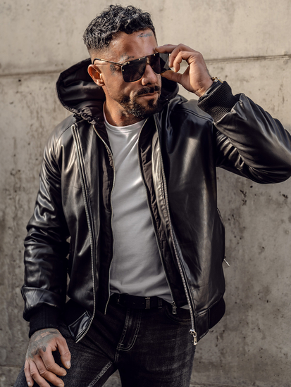 Sueter de cuero para hombres hotsell