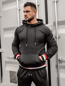 Chándal con capucha para hombre negro Bolf 8C60
