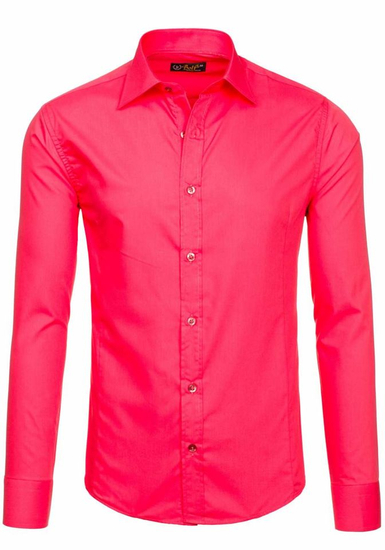 Camisa elegante coral de manga larga para hombre Bolf 1703