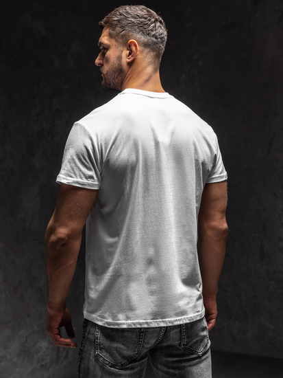 Camiseta de manga corta con estampado para hombre blanco Bolf KS2108