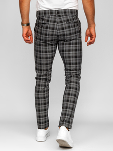 Pantalón chinos a cuadros de tela para hombre negro Bolf 184175
