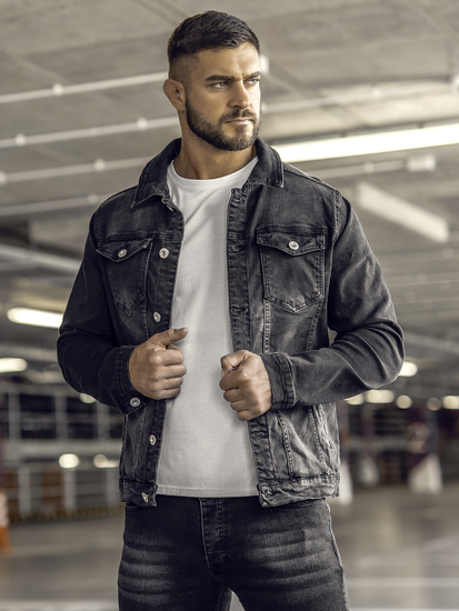 Chaqueta vaquera para hombre negro Bolf 200A
