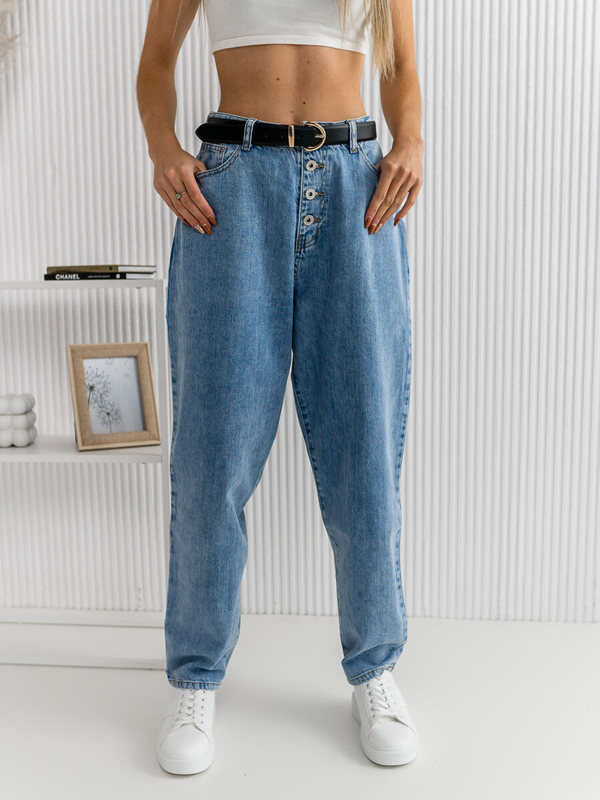 Pantalón vaquero holgado para mujer color azul Bolf BS583