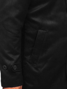 Abrigo de invierno con cuello alto para hombre negro Bolf M3129