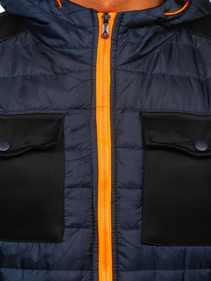 Chaqueta deportiva de entretiempo para hombre color azul oscuro Bolf M10003
