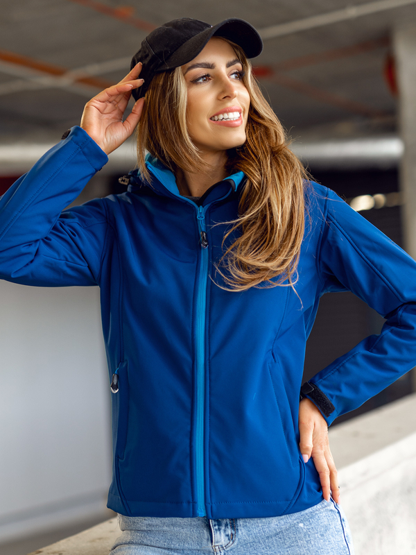 Chaqueta softshell de entretiempo para mujer azul oscuro Bolf AB056