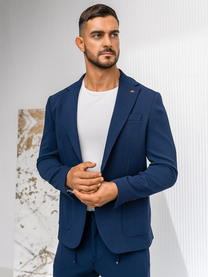 Traje casual para hombre azul oscuro (claro) Bolf 01