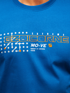 Camiseta algodón de manga corta para hombre azul Bolf 14732