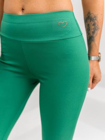 Leggings de punto canalé para mujer verde Bolf W7903A1