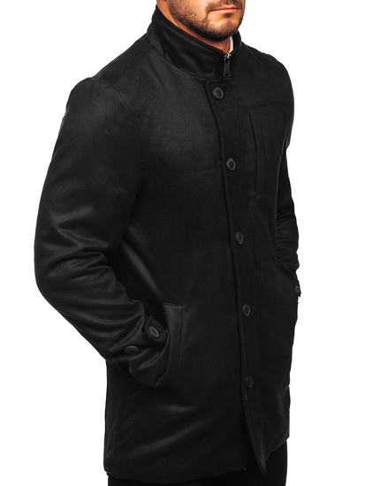 Abrigo de invierno con cuello alto para hombre negro Bolf M3129