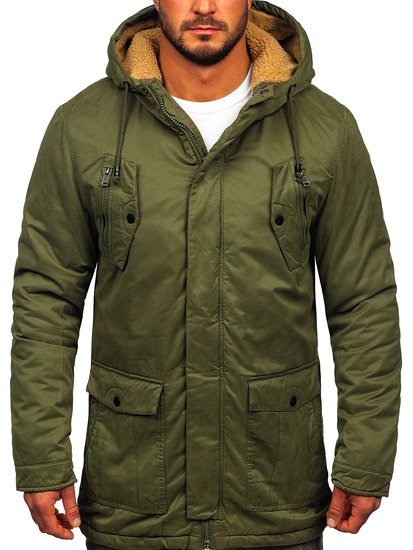 Chaqueta de invierno parka para hombre verde Bolf 1794