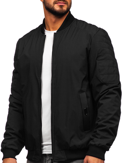 Chaqueta bomber de entretiempo para hombre negro Bolf 84M3007