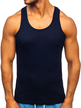 Camiseta sin manga sin estampado azul oscuro Bolf NB001