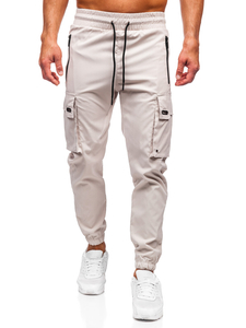 Pantalón cargo de chándal jogger para hombre beige Bolf HSS298