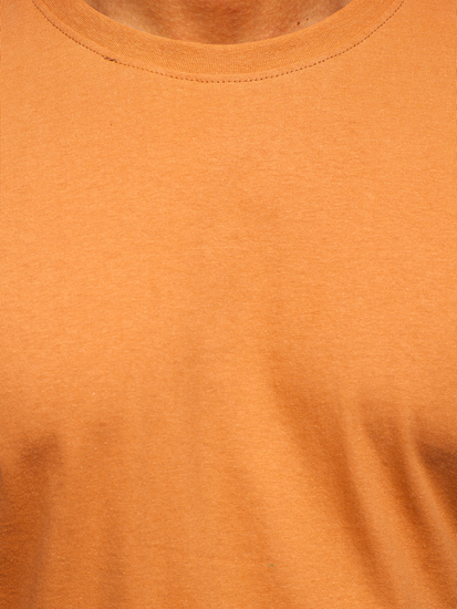Camiseta lisa de algodón marrón para hombre Bolf 192397
