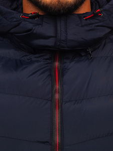 Chaleco acolchado para hombre con capucha color azul oscuro Bolf 6875