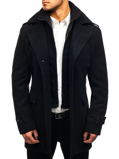Abrigo de invierno para hombre negro Bolf 1808