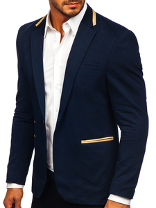 Americana elegante para hombre azul oscuro Bolf 9400
