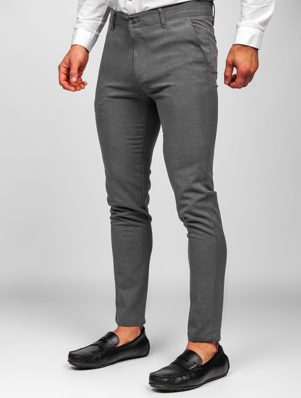 Pantalón chino de tela para hombre grafito Bolf 0016