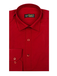 Camisa elegante burdeos de manga larga para hombre Bolf 1703