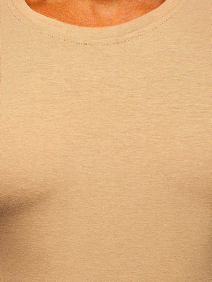 Camiseta para hombre sin estampado color beige Bolf 2005-91