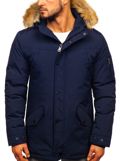 Chaqueta de invierno parka para hombre azul oscuro Bolf 1972