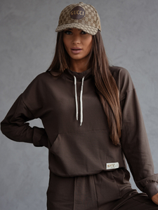 Conjunto de chándal de dos piezas para mujer color chocolate Bolf 82162