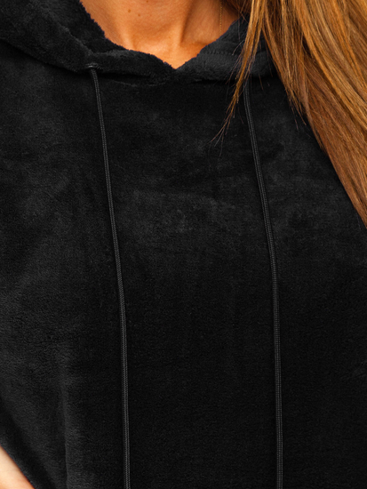 Sudadera polar con capucha para mujer color negro Bolf HH033