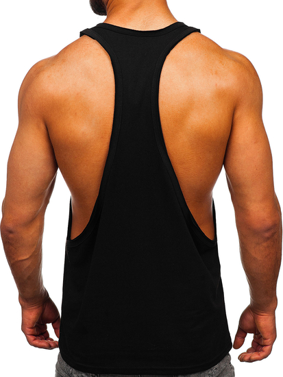 Camiseta de tirantes sin impresión para hombre negro Bolf 1245