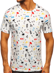 Camiseta estampada para hombre color blanco Denley 14924