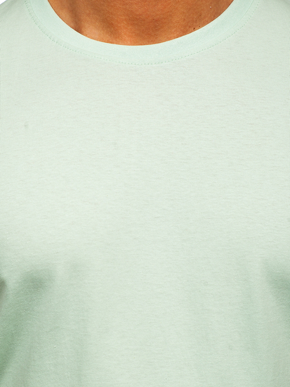 Camiseta lisa de algodón color menta claro para hombre Bolf 192397