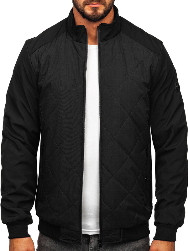 Chaqueta acolchada de entretiempo para hombre negro Bolf 84M3022