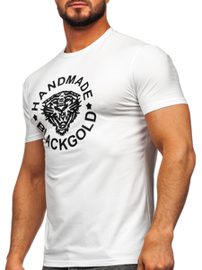 Camiseta de manga corta con impresión para hombre blanco Bolf MT3019