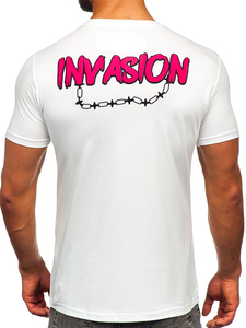 Camiseta de manga corta con impresión para hombre blanco Bolf HS7233