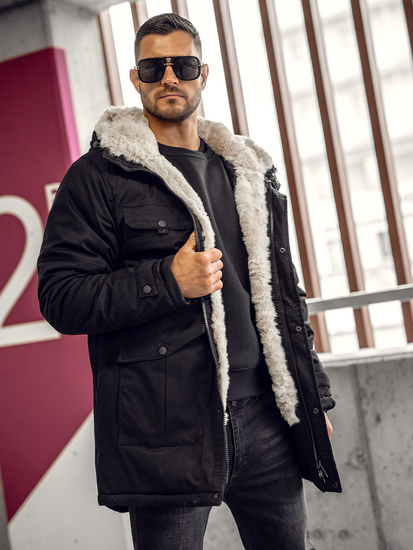 Chaqueta parka de invierno para hombre negro Bolf 22M318A