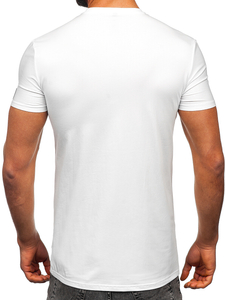 Camiseta de manga corta con impresión para hombre blanco Bolf MT3050