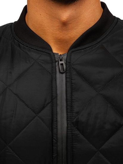 Chaqueta bomber de entretiempo para hombre negra Bolf AK76-A
