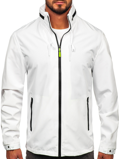 Chaqueta de entretiempo con capucha escondida para hombre blanco Bolf 5M3105