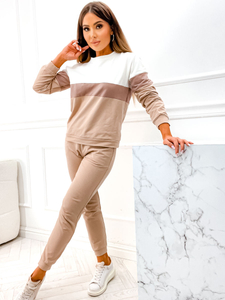 Chándal Maranta de dos piezas para mujer beige Bolf 8171