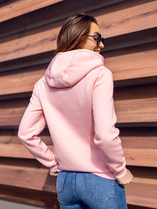 Sudadera con capucha para mujer rosa claro Bolf W03B-56