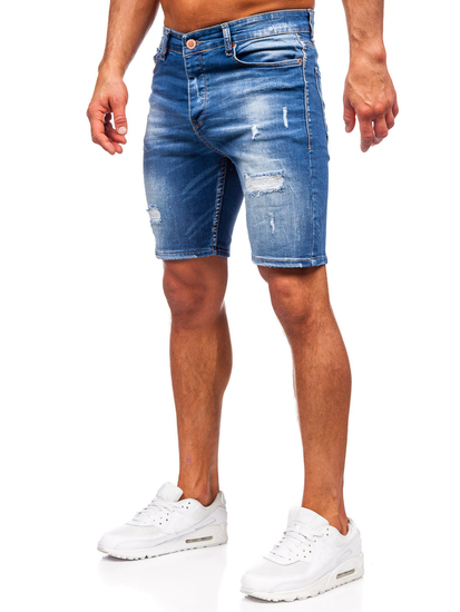 Pantalón corto vaquero para hombre azul oscuro Bolf 0592