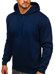 Sudadera tipo canguro con capucha para hombre azul oscuro Bolf 1004