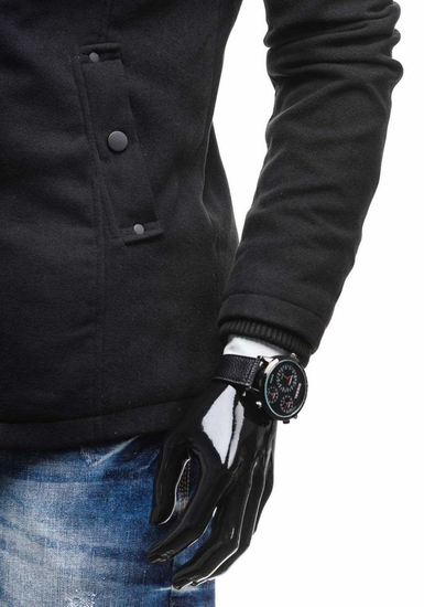 Abrigo de hombre negro Bolf 8853C