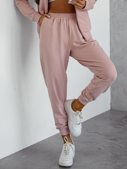 Conjunto de chándal de dos piezas con capucha para mujer color polvo Bolf 821110