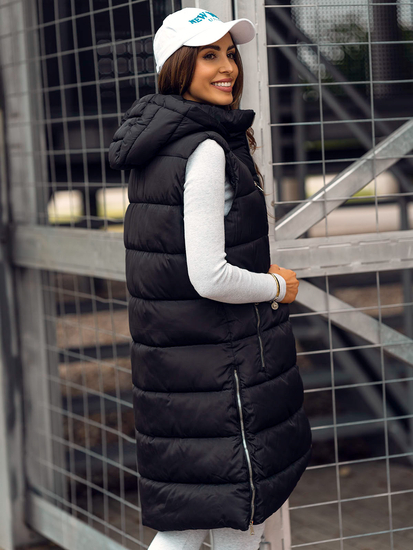 Chaleco largo acolchado para mujer negro Bolf 81261B