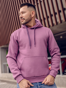 Sudadera tipo canguro con capucha para hombre violeta Bolf 1004