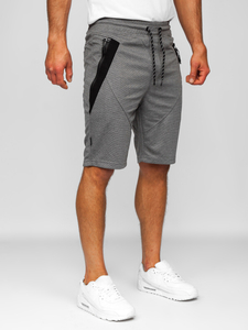 Pantalón corto deportivo para hombre gris y negro Bolf Q3878