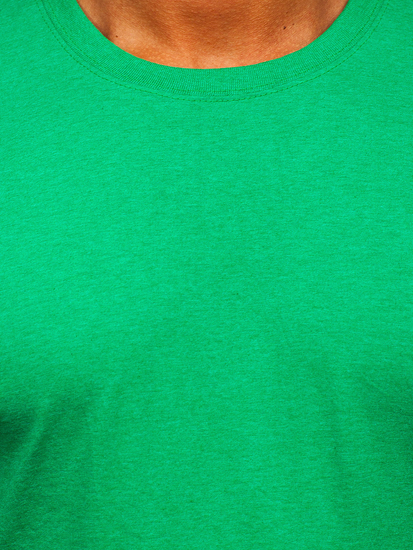 Camiseta de manga corta sin impresión para hombre verde Bolf B10