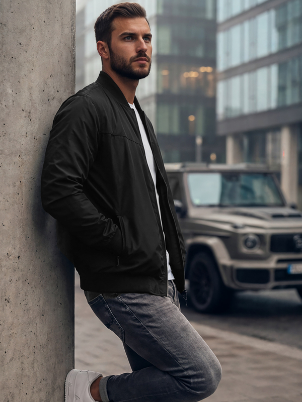 Chaqueta de entretiempo para hombre color negro y rojo Bolf W3909