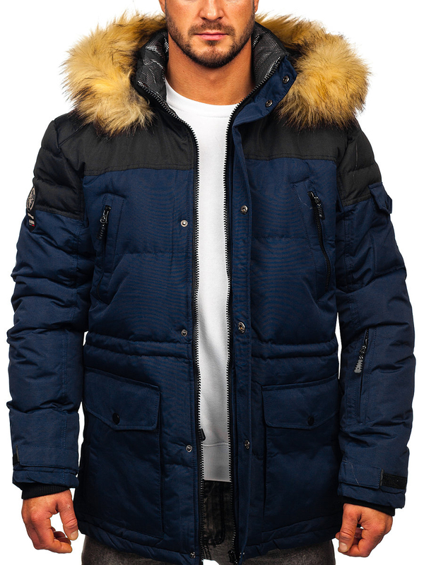 Chaqueta esqui de invierno deportiva para hombre azul oscuro Bolf 6400